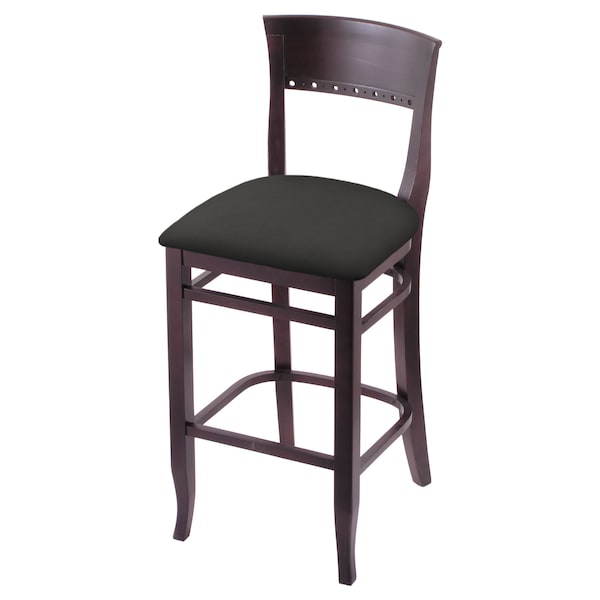 25" Counter Stool, Dark Cherry Finish, Canter Iron Seat